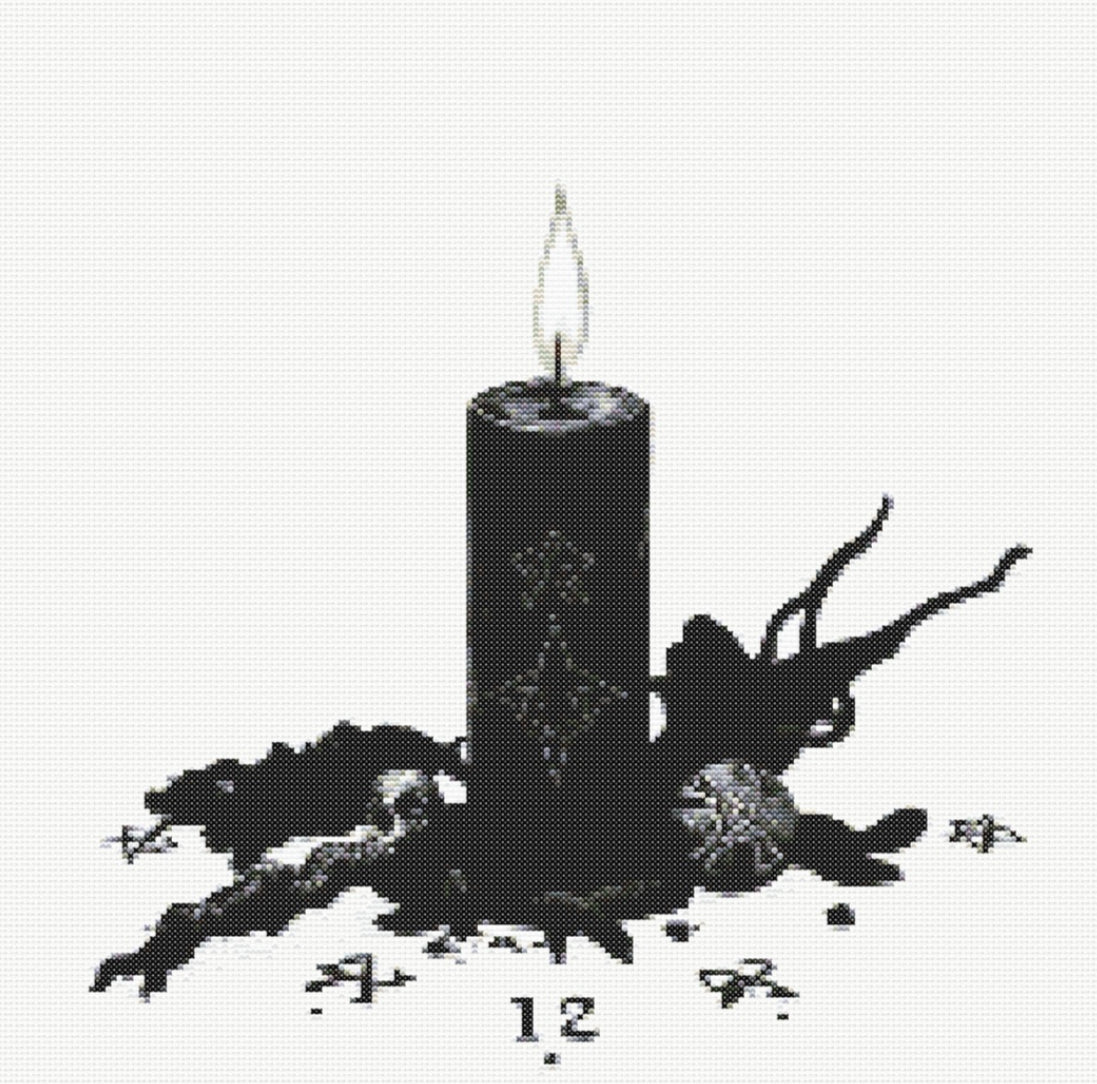 Black Candle PDF Pattern | Embroidery Cross Stitch Pattern Download | Stitching | Embroidery Kits | Stitch Design | Embroidery Stitches | PDF Pattern