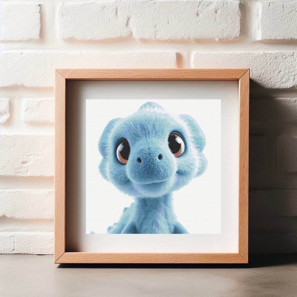 Dazzle the Blue Dino PDF Pattern | Embroidery Cross Stitch Pattern Download | Stitching | Embroidery Kits | Stitch Design | Embroidery Stitches | PDF Pattern