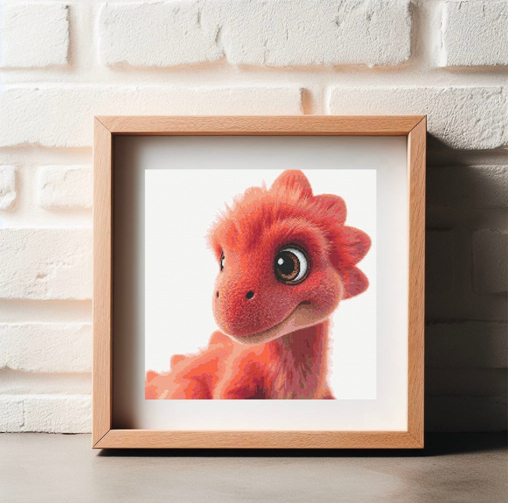 Ruby the Red Dino PDF Pattern | Embroidery Cross Stitch Pattern Download | Stitching | Embroidery Kits | Stitch Design | Embroidery Stitches | PDF Pattern