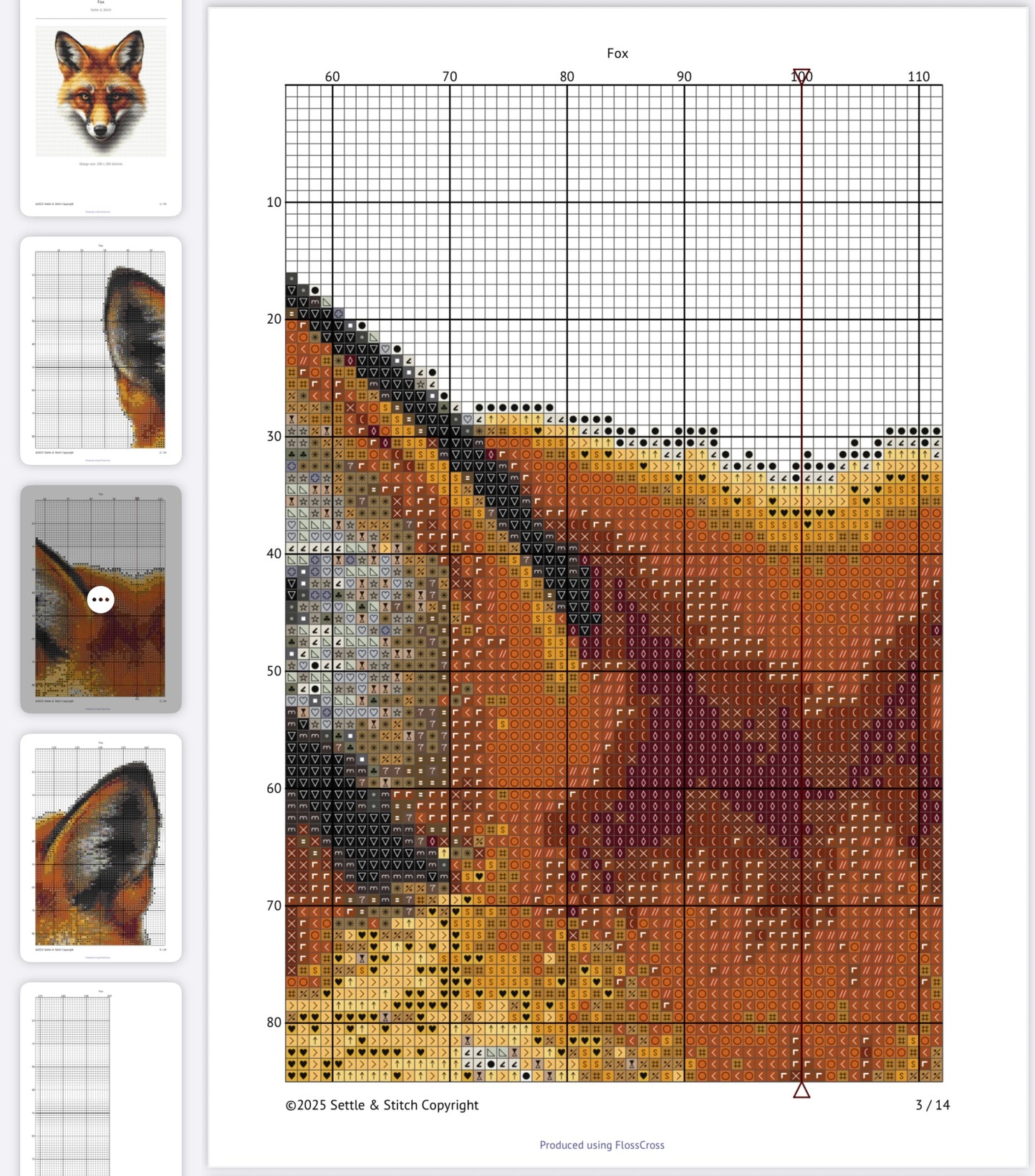 Fox Portrait PDF Pattern | Embroidery Cross Stitch Pattern Download | Stitching | Embroidery Kits | Stitch Design | Embroidery Stitches | PDF Pattern