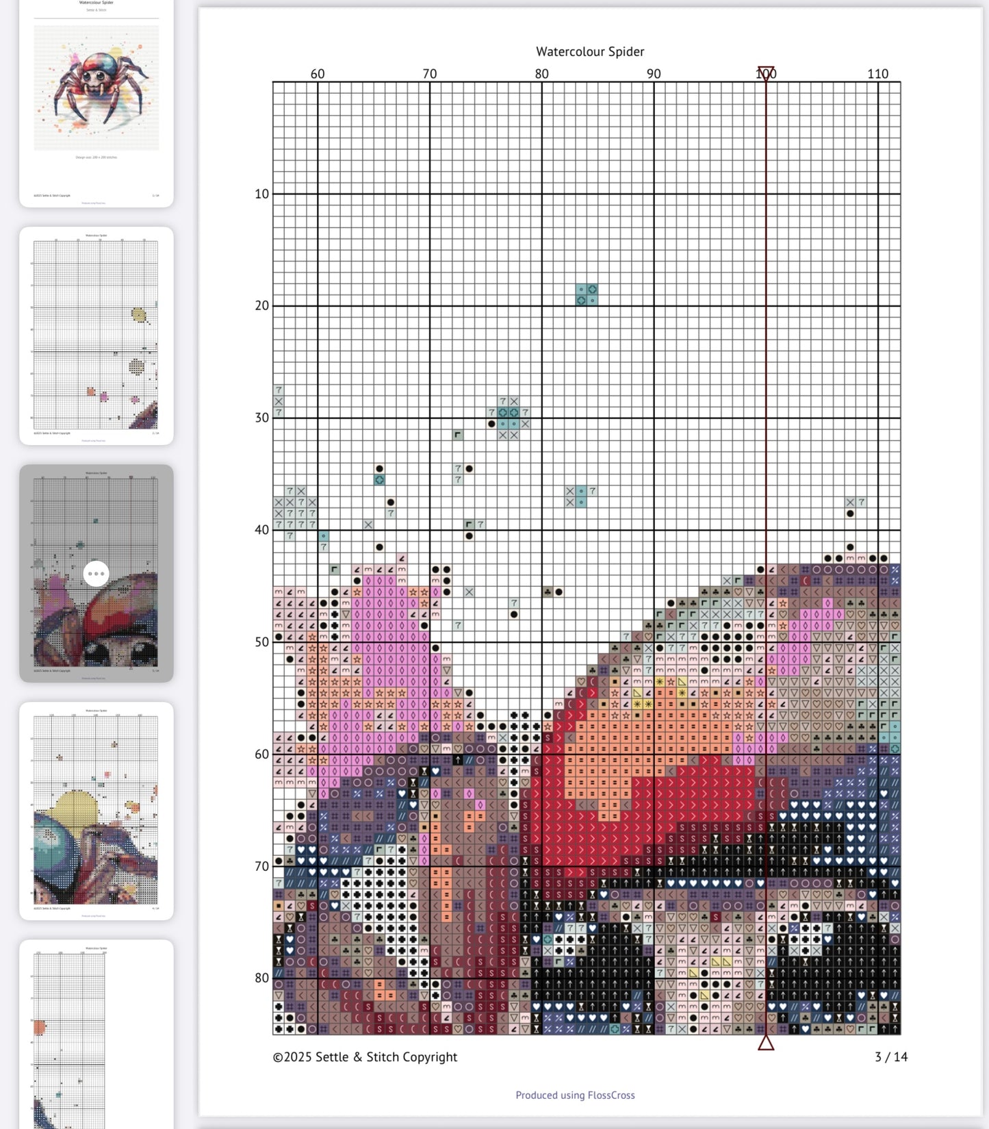 Watercolour Spider PDF Pattern | Embroidery Cross Stitch Pattern Download | Stitching | Embroidery Kits | Stitch Design | Embroidery Stitches | PDF Pattern
