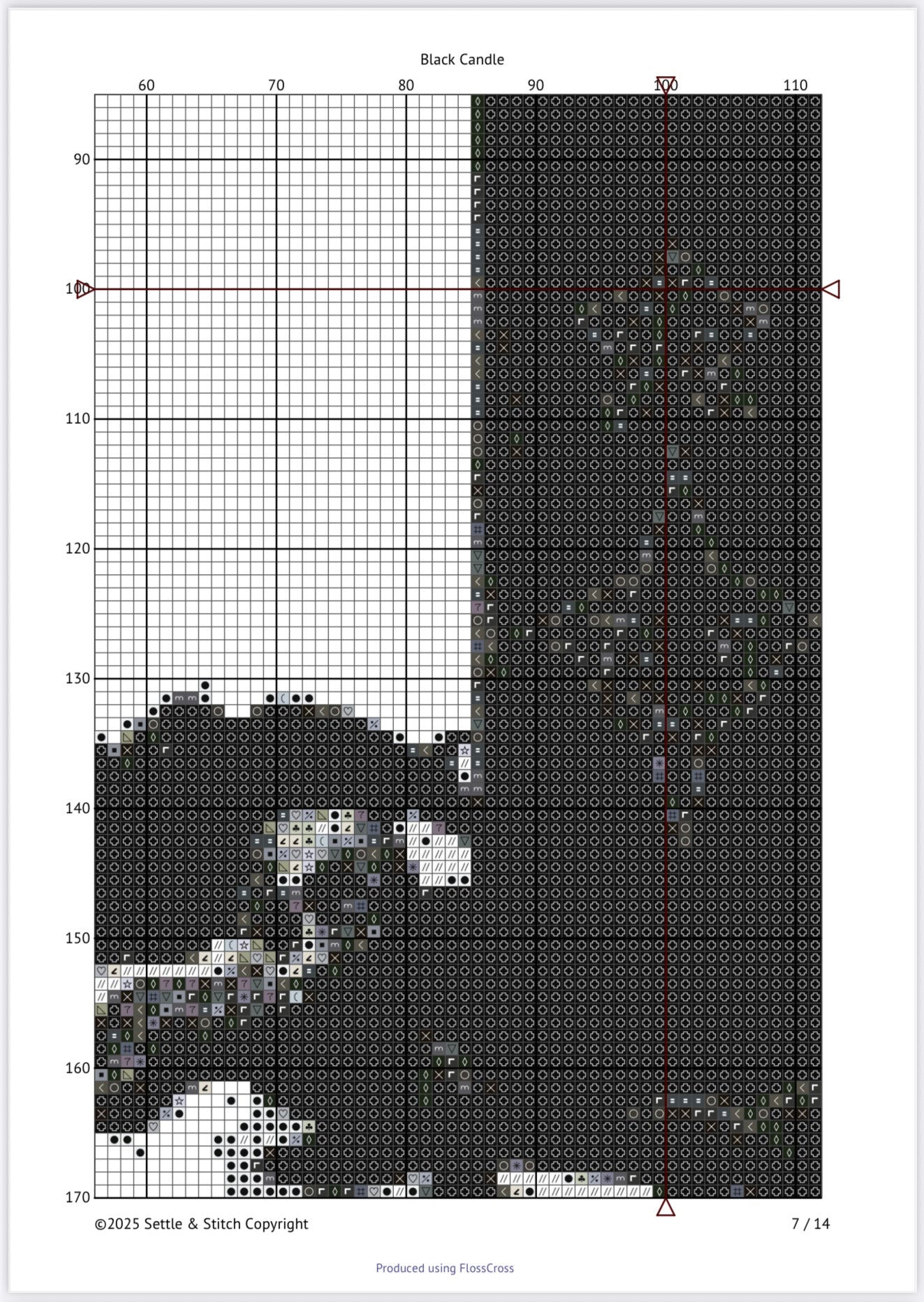 Black Candle PDF Pattern | Embroidery Cross Stitch Pattern Download | Stitching | Embroidery Kits | Stitch Design | Embroidery Stitches | PDF Pattern