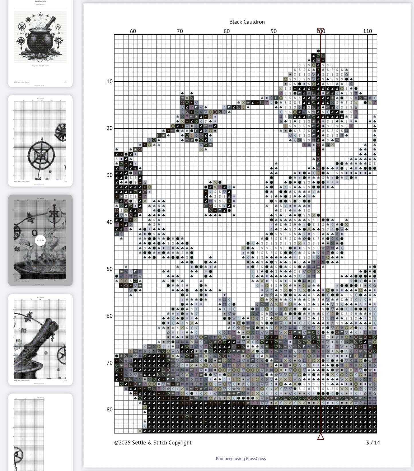 Black Cauldron PDF Pattern | Embroidery Cross Stitch Pattern Download | Stitching | Embroidery Kits | Stitch Design | Embroidery Stitches | PDF Pattern