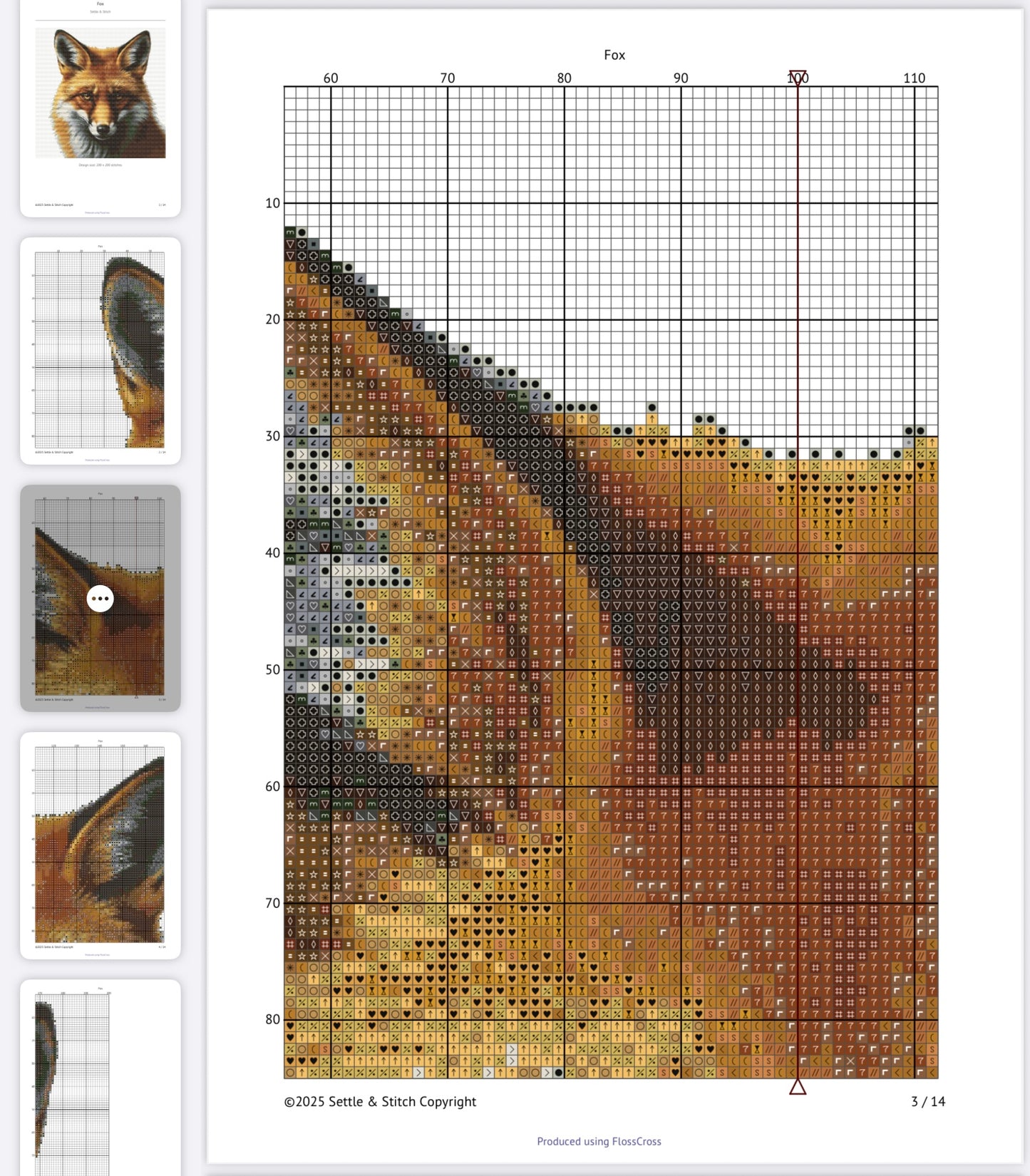 Fox PDF Pattern | Embroidery Cross Stitch Pattern Download | Stitching | Embroidery Kits | Stitch Design | Embroidery Stitches | PDF Pattern