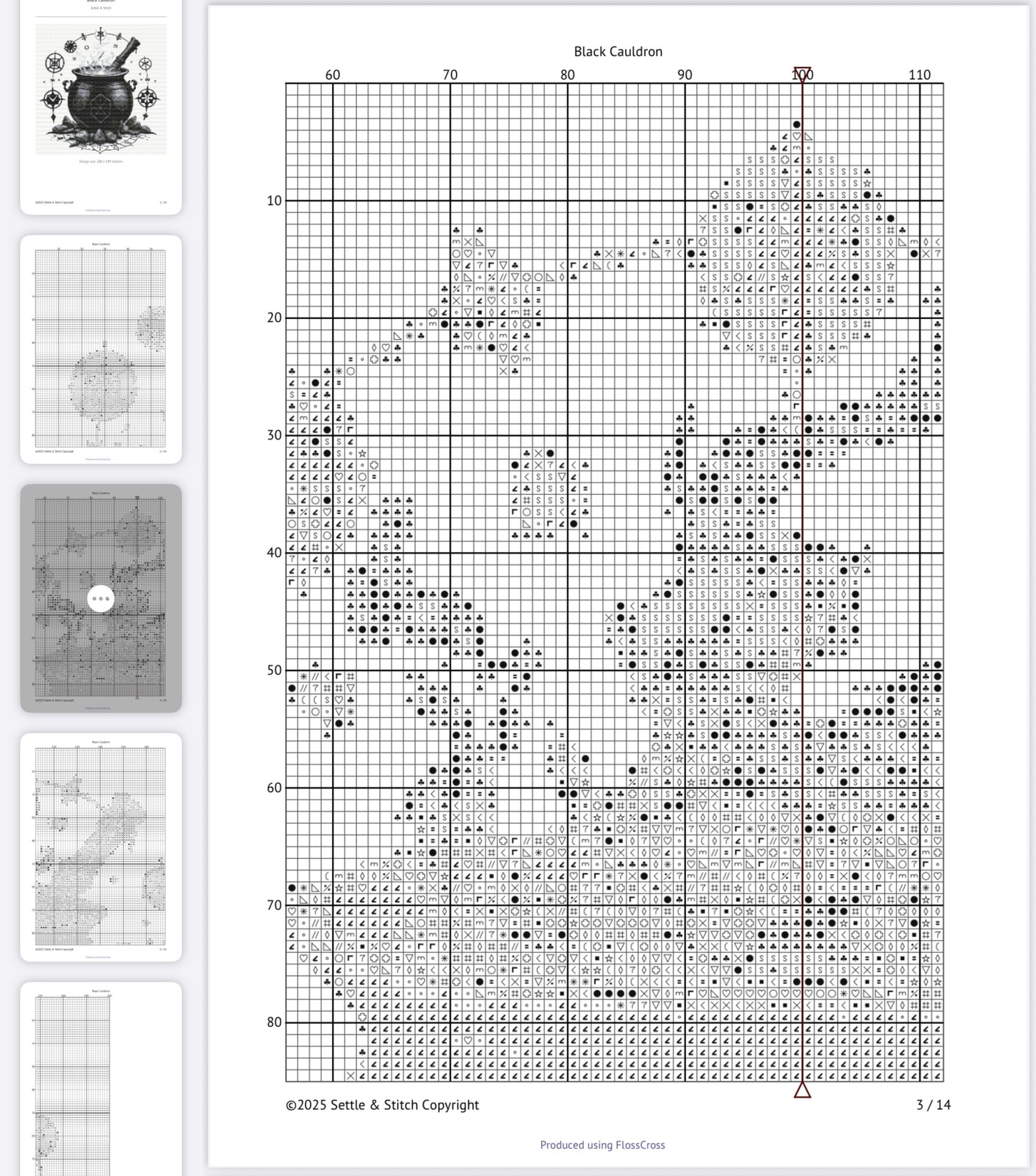 Black Cauldron PDF Pattern | Embroidery Cross Stitch Pattern Download | Stitching | Embroidery Kits | Stitch Design | Embroidery Stitches | PDF Pattern