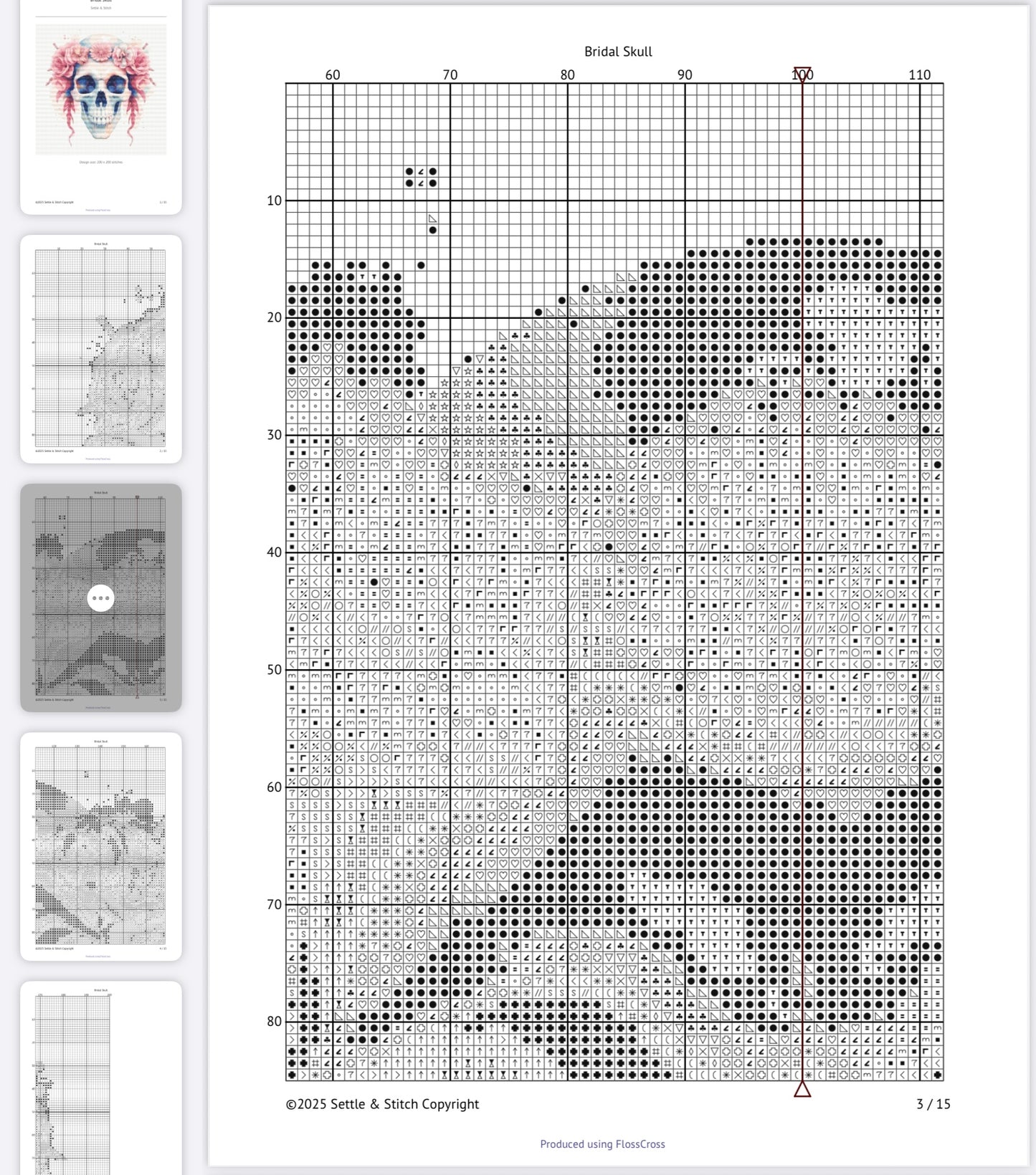 Watercolour Bridal Skull PDF Pattern | Embroidery Cross Stitch Pattern Download | Stitching | Embroidery Kits | Stitch Design | Embroidery Stitches | PDF Pattern