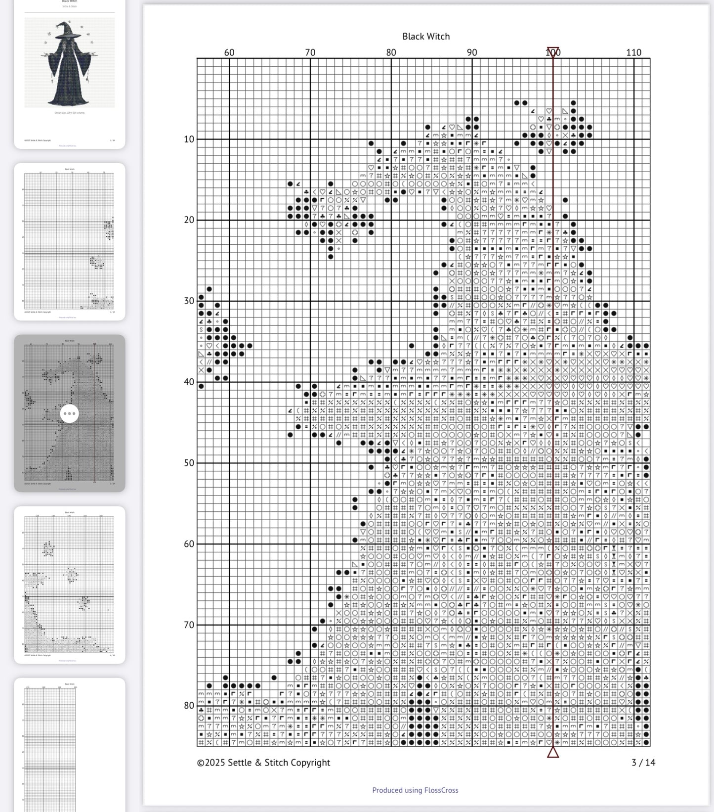 Black Witch PDF Pattern | Embroidery Cross Stitch Pattern Download | Stitching | Embroidery Kits | Stitch Design | Embroidery Stitches | PDF Pattern