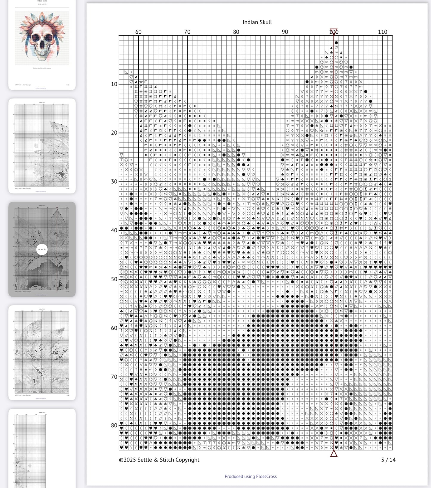 Watercolour Indian Skull PDF Pattern | Embroidery Cross Stitch Pattern Download | Stitching | Embroidery Kits | Stitch Design | Embroidery Stitches | PDF Pattern