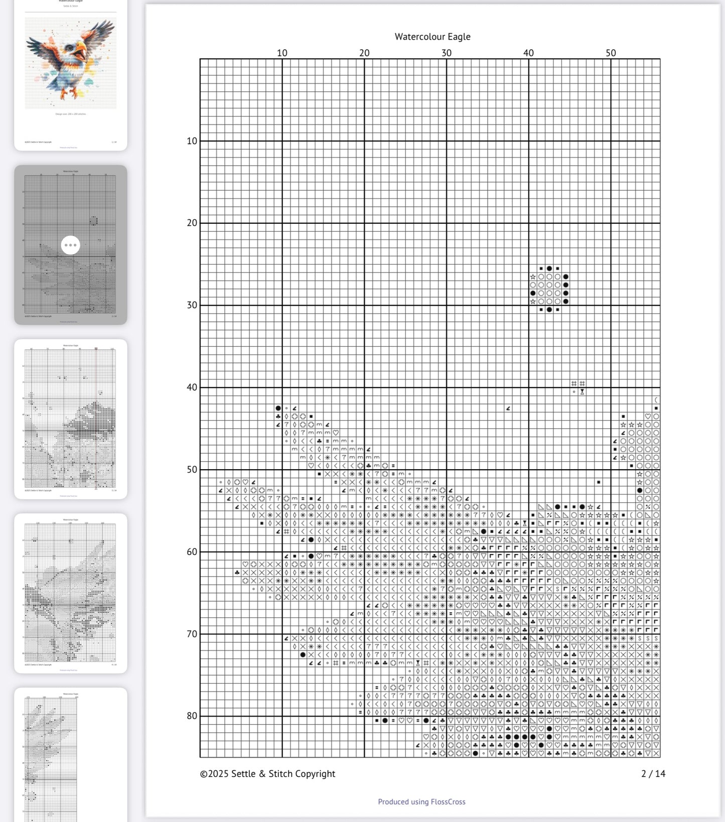 Watercolour Eagle PDF Pattern | Embroidery Cross Stitch Pattern Download | Stitching | Embroidery Kits | Stitch Design | Embroidery Stitches | PDF Pattern