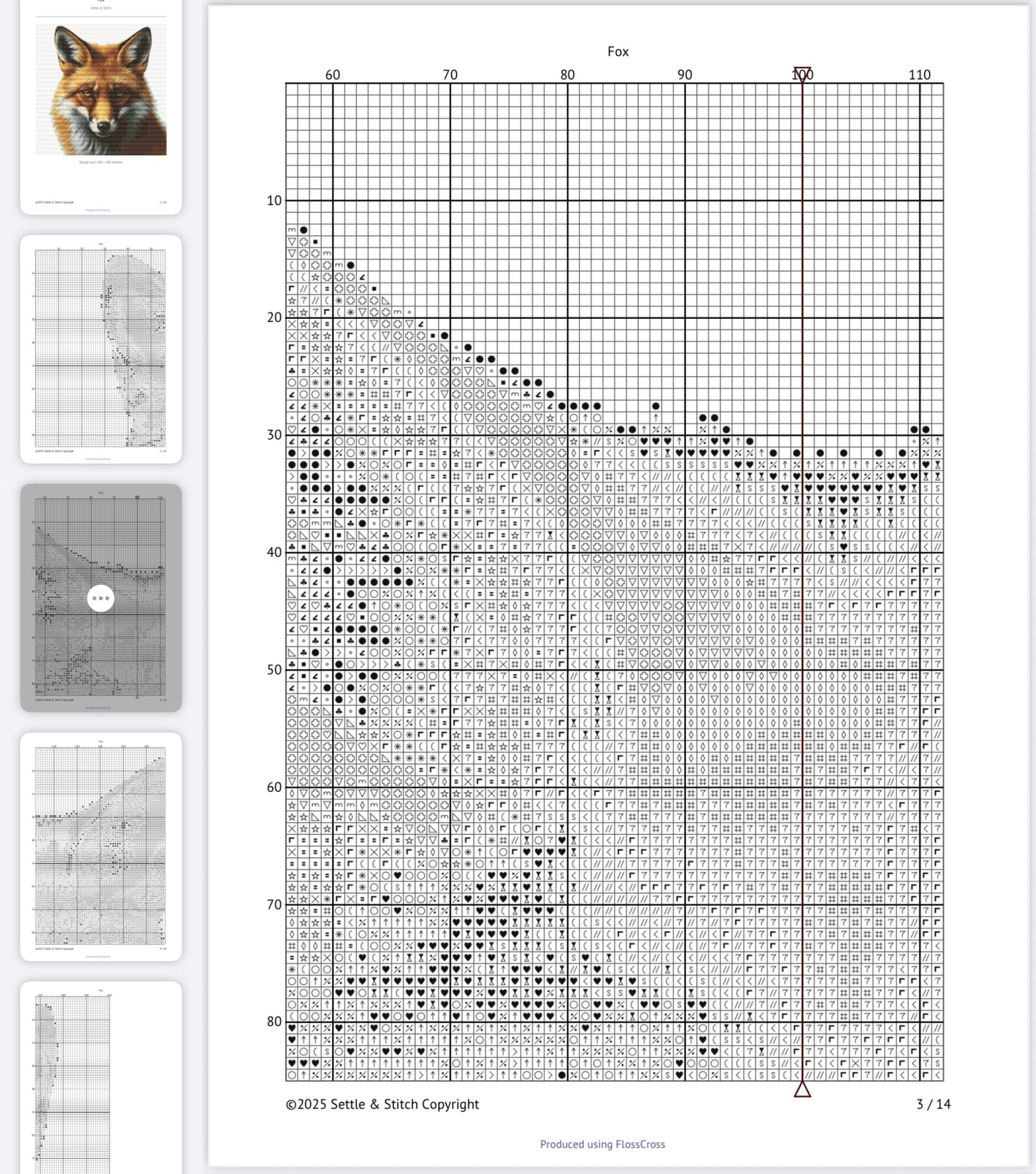 Fox PDF Pattern | Embroidery Cross Stitch Pattern Download | Stitching | Embroidery Kits | Stitch Design | Embroidery Stitches | PDF Pattern