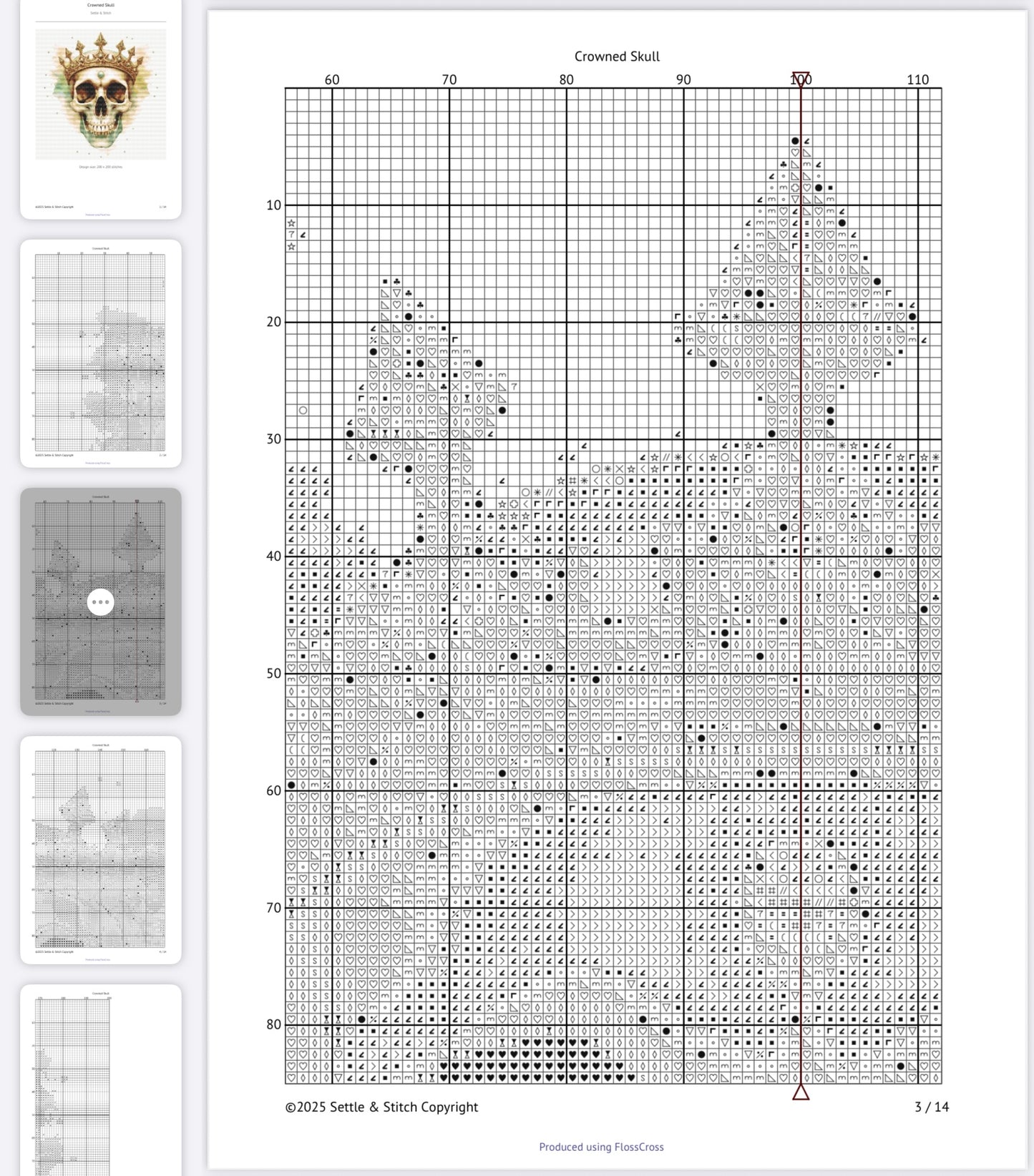 Watercolour Crowned Skull PDF Pattern | Embroidery Cross Stitch Pattern Download | Stitching | Embroidery Kits | Stitch Design | Embroidery Stitches | PDF Pattern