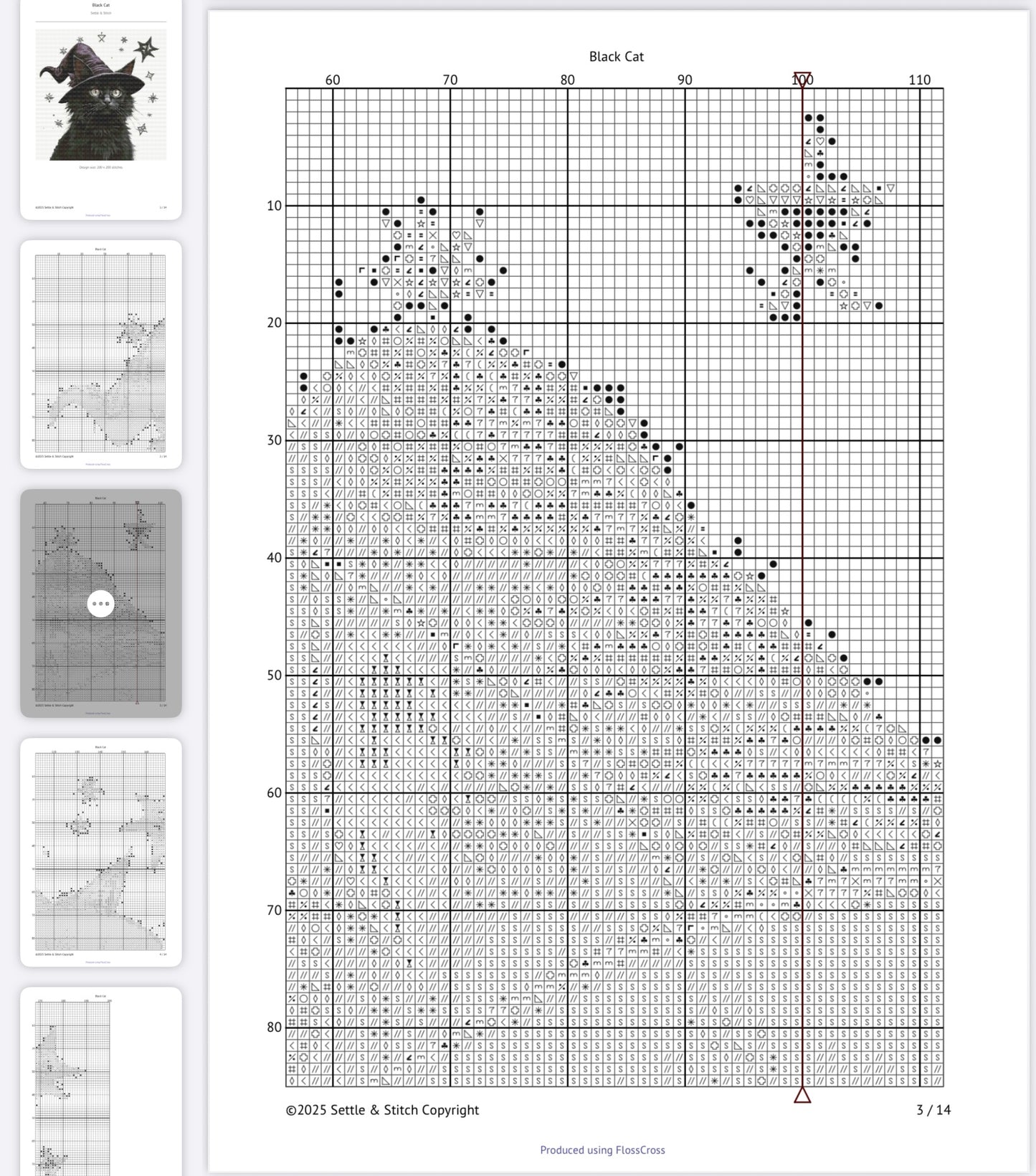 Black Cat PDF Pattern | Embroidery Cross Stitch Pattern Download | Stitching | Embroidery Kits | Stitch Design | Embroidery Stitches | PDF Pattern