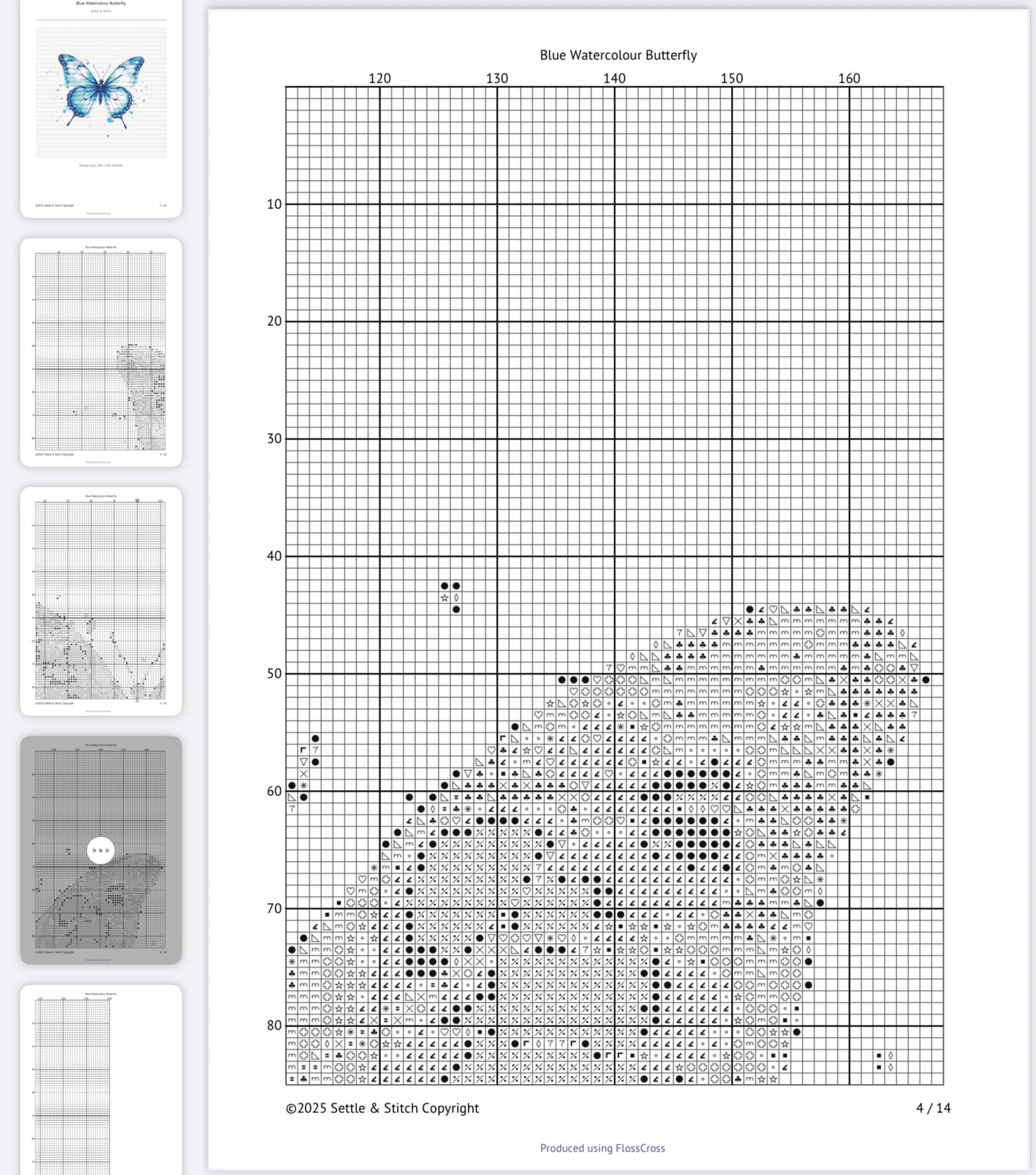 Watercolour Butterfly (Blue) PDF Pattern | Embroidery Cross Stitch Pattern Download | Stitching | Embroidery Kits | Stitch Design | Embroidery Stitches | PDF Pattern