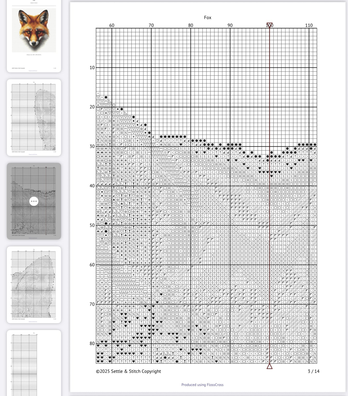 Fox Portrait PDF Pattern | Embroidery Cross Stitch Pattern Download | Stitching | Embroidery Kits | Stitch Design | Embroidery Stitches | PDF Pattern