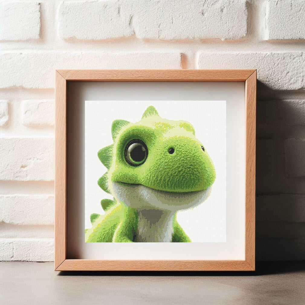 Shimmer the Green Dino PDF Pattern | Embroidery Cross Stitch Pattern Download | Stitching | Embroidery Kits | Stitch Design | Embroidery Stitches | PDF Pattern