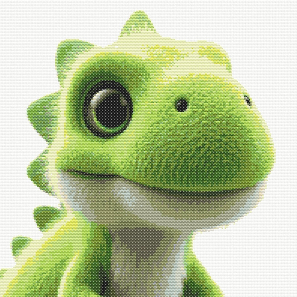 Shimmer the Green Dino PDF Pattern | Embroidery Cross Stitch Pattern Download | Stitching | Embroidery Kits | Stitch Design | Embroidery Stitches | PDF Pattern