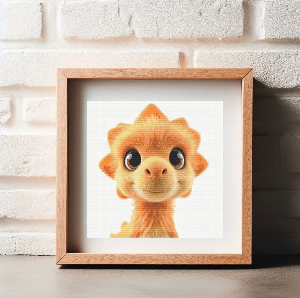 Snickerdoodle the Orange Dino PDF Pattern | Embroidery Cross Stitch Pattern Download | Stitching | Embroidery Kits | Stitch Design | Embroidery Stitches | PDF Pattern