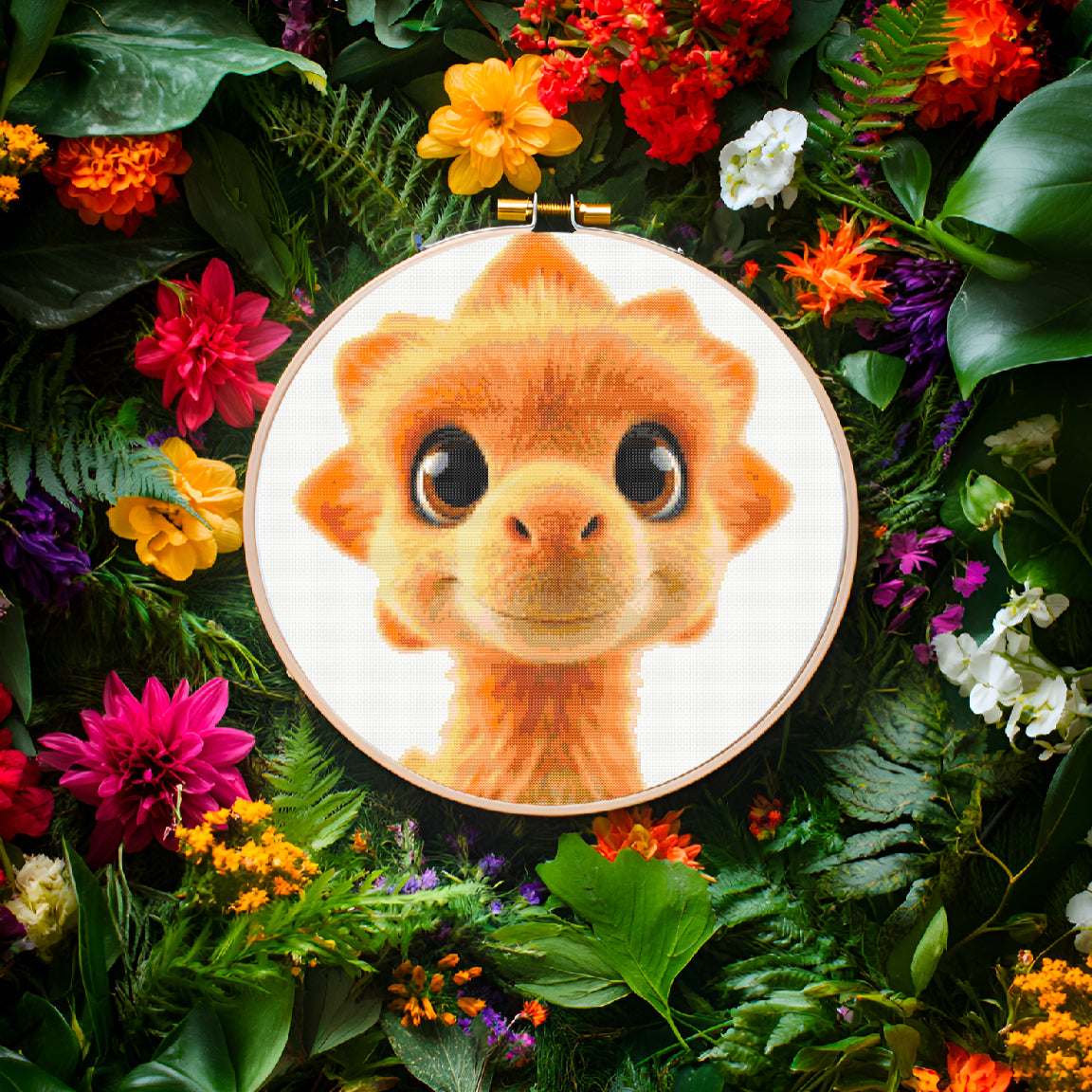 Snickerdoodle the Orange Dino PDF Pattern | Embroidery Cross Stitch Pattern Download | Stitching | Embroidery Kits | Stitch Design | Embroidery Stitches | PDF Pattern