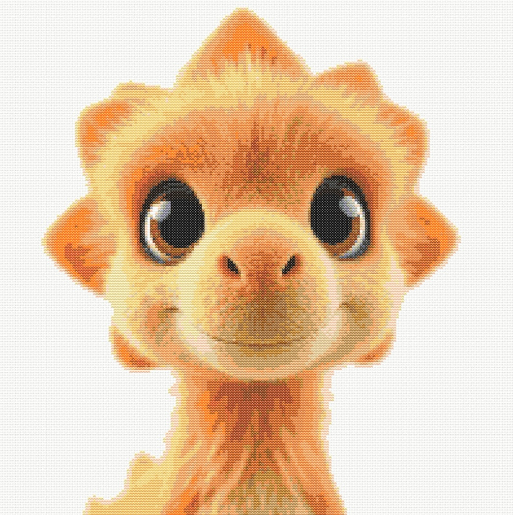 Snickerdoodle the Orange Dino PDF Pattern | Embroidery Cross Stitch Pattern Download | Stitching | Embroidery Kits | Stitch Design | Embroidery Stitches | PDF Pattern