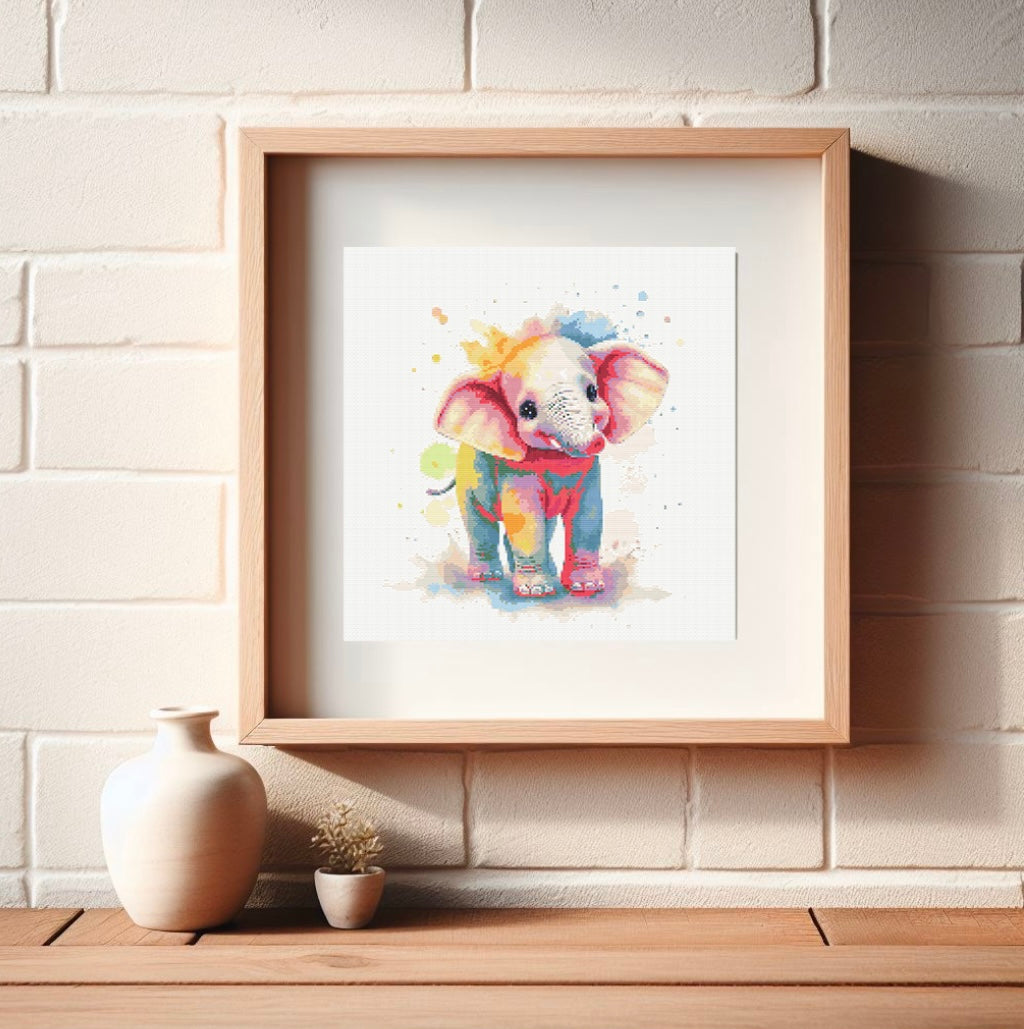 Watercolour Elephant PDF Pattern | Embroidery Cross Stitch Pattern Download | Stitching | Embroidery Kits | Stitch Design | Embroidery Stitches | PDF Pattern