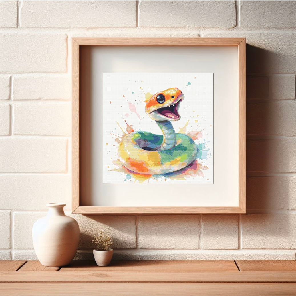 Watercolour Snake PDF Pattern | Embroidery Cross Stitch Pattern Download | Stitching | Embroidery Kits | Stitch Design | Embroidery Stitches | PDF Pattern