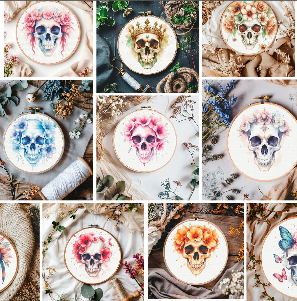 Watercolour Skulls