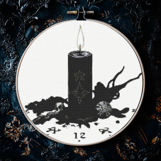 Black Candle PDF Pattern | Embroidery Cross Stitch Pattern Download | Stitching | Embroidery Kits | Stitch Design | Embroidery Stitches | PDF Pattern