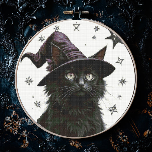 Black Cat PDF Pattern | Embroidery Cross Stitch Pattern Download | Stitching | Embroidery Kits | Stitch Design | Embroidery Stitches | PDF Pattern