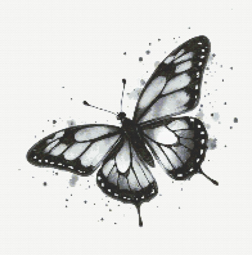 Watercolour Butterfly (White ) PDF Pattern | Embroidery Cross Stitch Pattern Download | Stitching | Embroidery Kits | Stitch Design | Embroidery Stitches | PDF Pattern