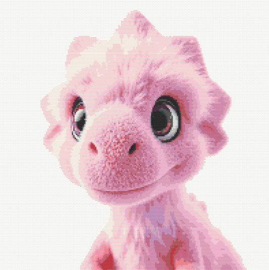 Pixie the Pink Dino PDF Pattern | Embroidery Cross Stitch Pattern Download | Stitching | Embroidery Kits | Stitch Design | Embroidery Stitches | PDF Pattern