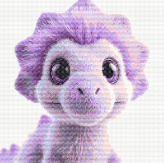 Pringle the Purple Dino PDF Pattern | Embroidery Cross Stitch Pattern Download | Stitching | Embroidery Kits | Stitch Design | Embroidery Stitches | PDF Pattern