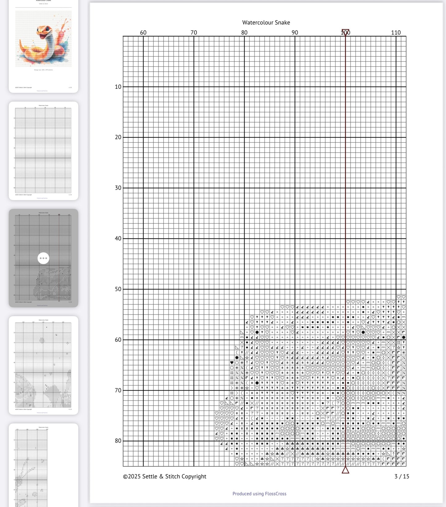 Watercolour Snake PDF Pattern | Embroidery Cross Stitch Pattern Download | Stitching | Embroidery Kits | Stitch Design | Embroidery Stitches | PDF Pattern
