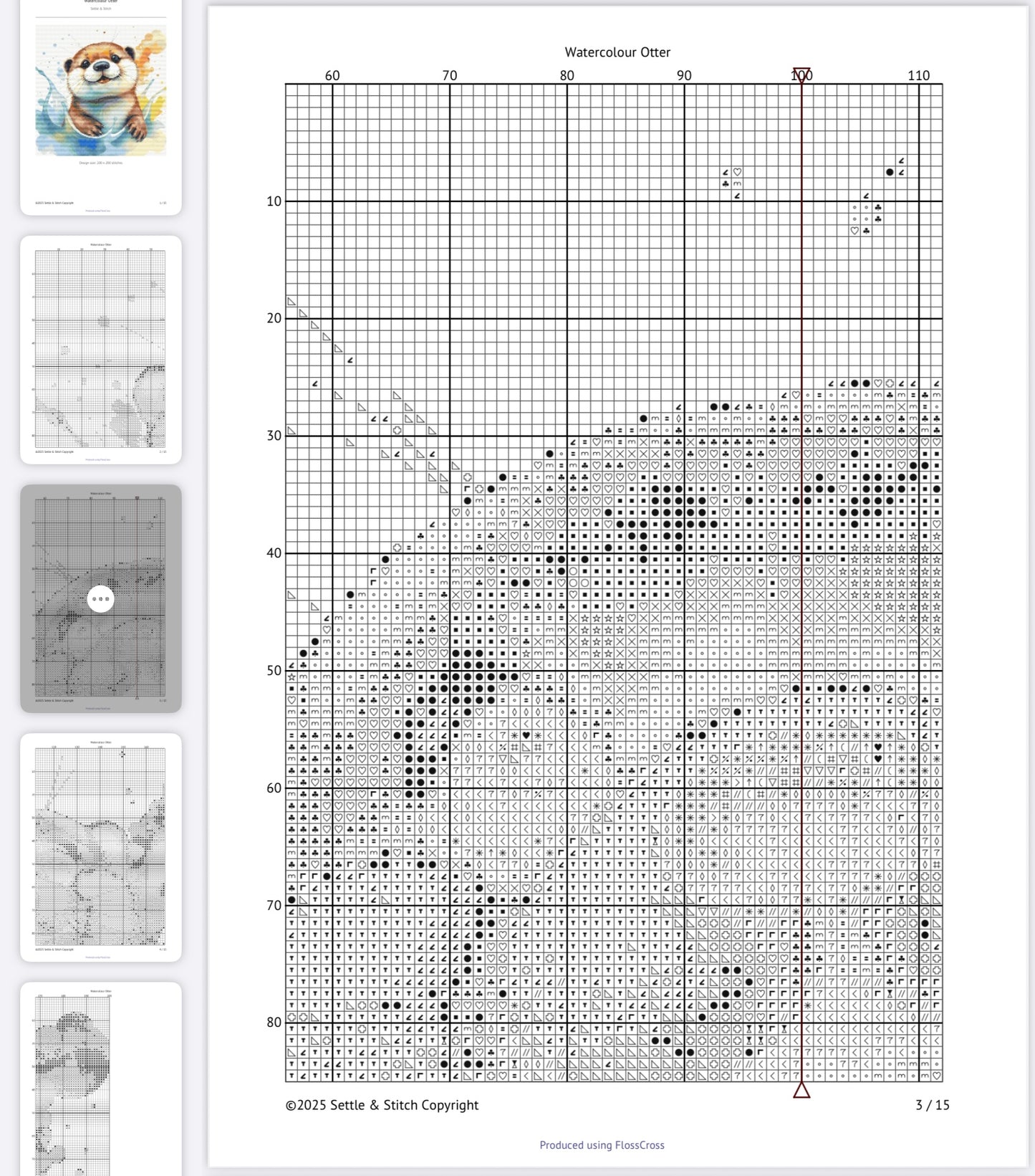 Watercolour Otter PDF Pattern | Embroidery Cross Stitch Pattern Download | Stitching | Embroidery Kits | Stitch Design | Embroidery Stitches | PDF Pattern
