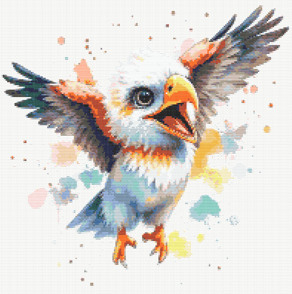 Watercolour Eagle PDF Pattern | Embroidery Cross Stitch Pattern Download | Stitching | Embroidery Kits | Stitch Design | Embroidery Stitches | PDF Pattern