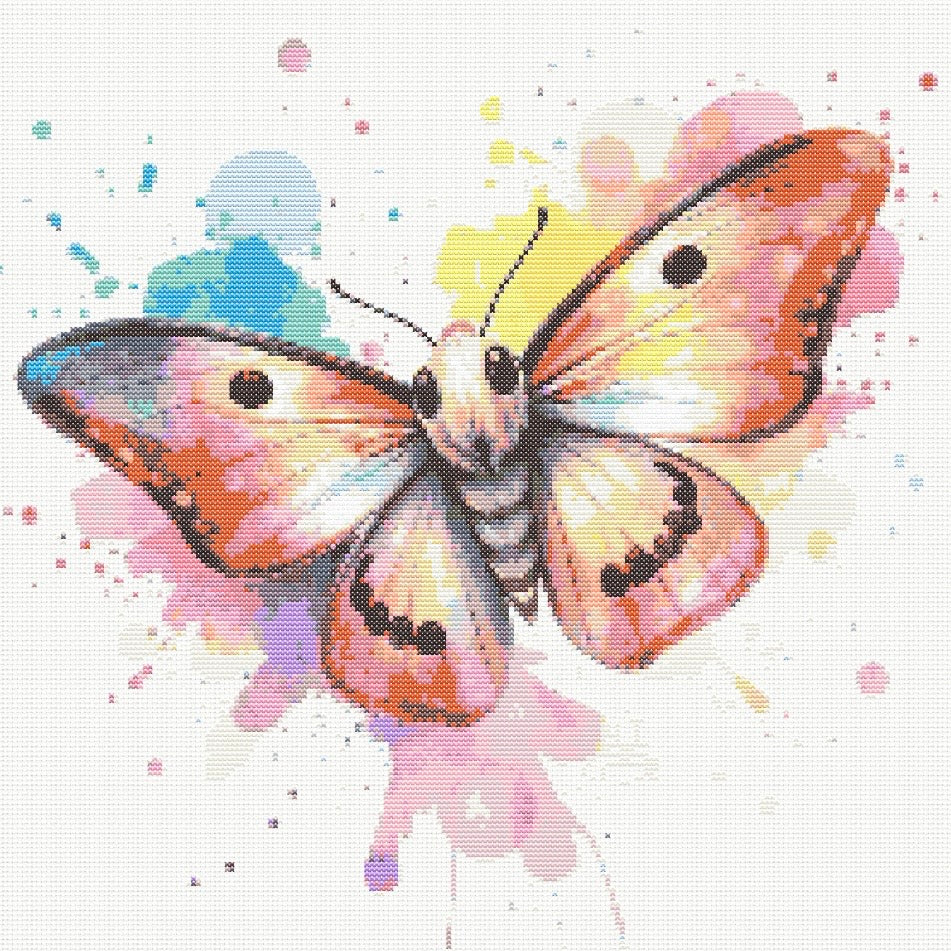 Watercolour Moth PDF Pattern | Embroidery Cross Stitch Pattern Download | Stitching | Embroidery Kits | Stitch Design | Embroidery Stitches | PDF Pattern