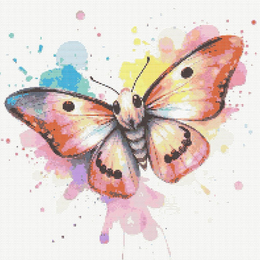 Watercolour Moth PDF Pattern | Embroidery Cross Stitch Pattern Download | Stitching | Embroidery Kits | Stitch Design | Embroidery Stitches | PDF Pattern