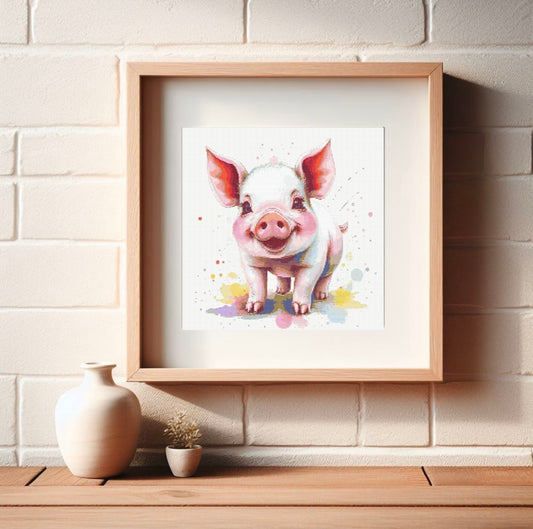 Watercolour Pig PDF Pattern | Embroidery Cross Stitch Pattern Download | Stitching | Embroidery Kits | Stitch Design | Embroidery Stitches | PDF Pattern