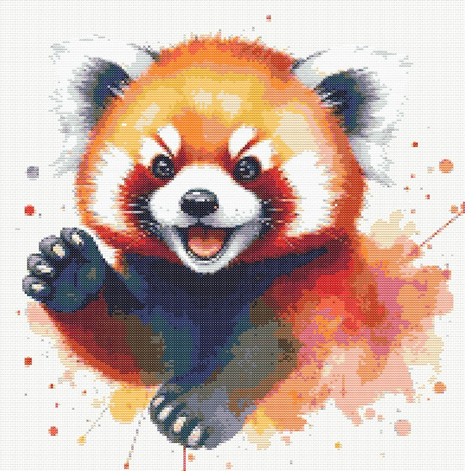 Watercolour Red Panda PDF Pattern | Embroidery Cross Stitch Pattern Download | Stitching | Embroidery Kits | Stitch Design | Embroidery Stitches | PDF Pattern