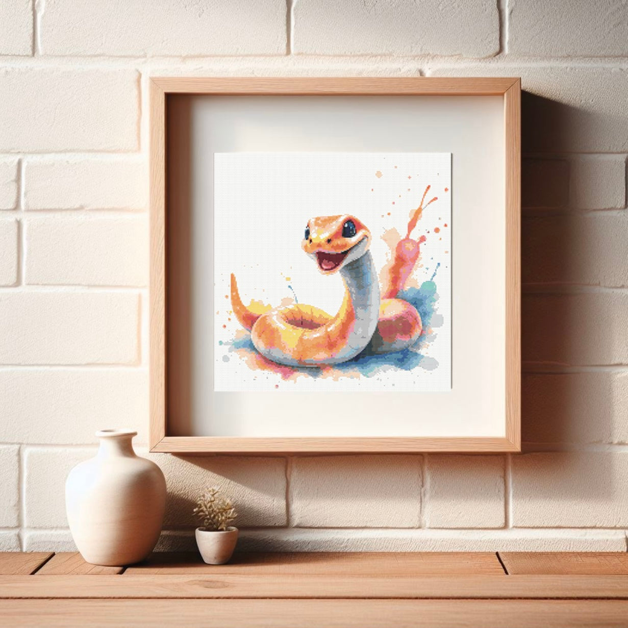 Watercolour Snake PDF Pattern | Embroidery Cross Stitch Pattern Download | Stitching | Embroidery Kits | Stitch Design | Embroidery Stitches | PDF Pattern