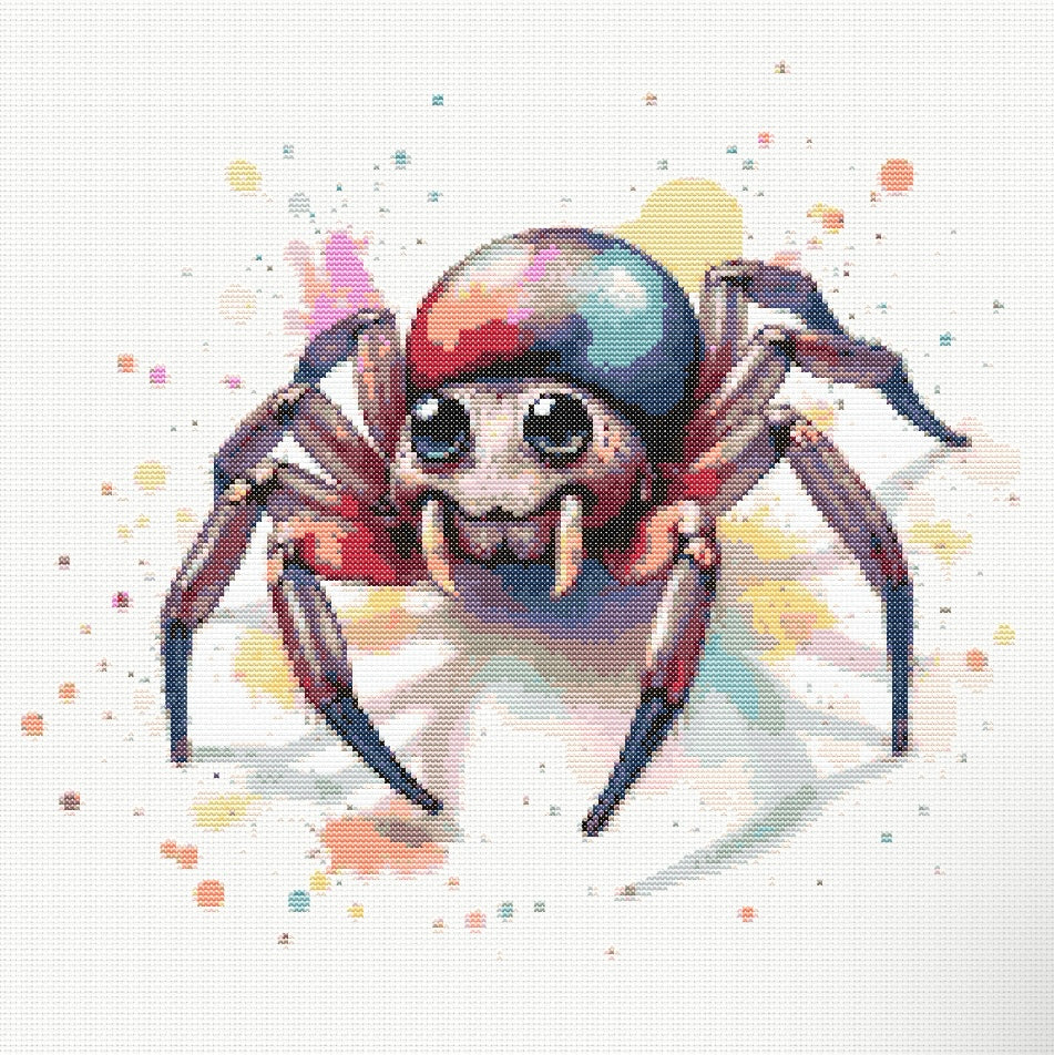 Watercolour Spider PDF Pattern | Embroidery Cross Stitch Pattern Download | Stitching | Embroidery Kits | Stitch Design | Embroidery Stitches | PDF Pattern